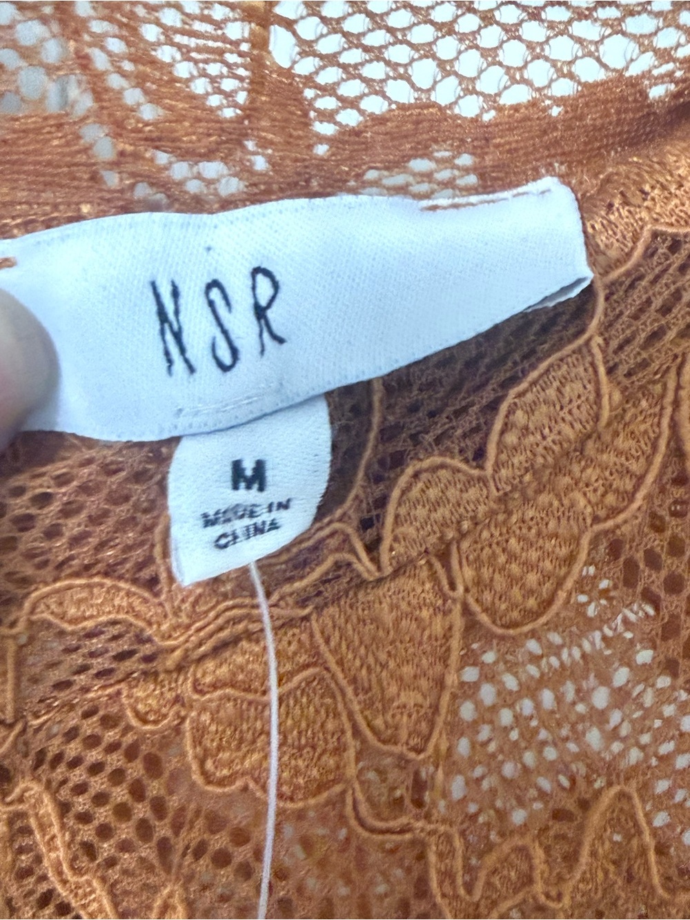 Nordstrom Rust Lace Ruffled Hem Mini Dress - Picture 5 of 8